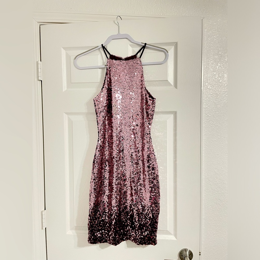 Windsor pink burgundy ombré sequins dress